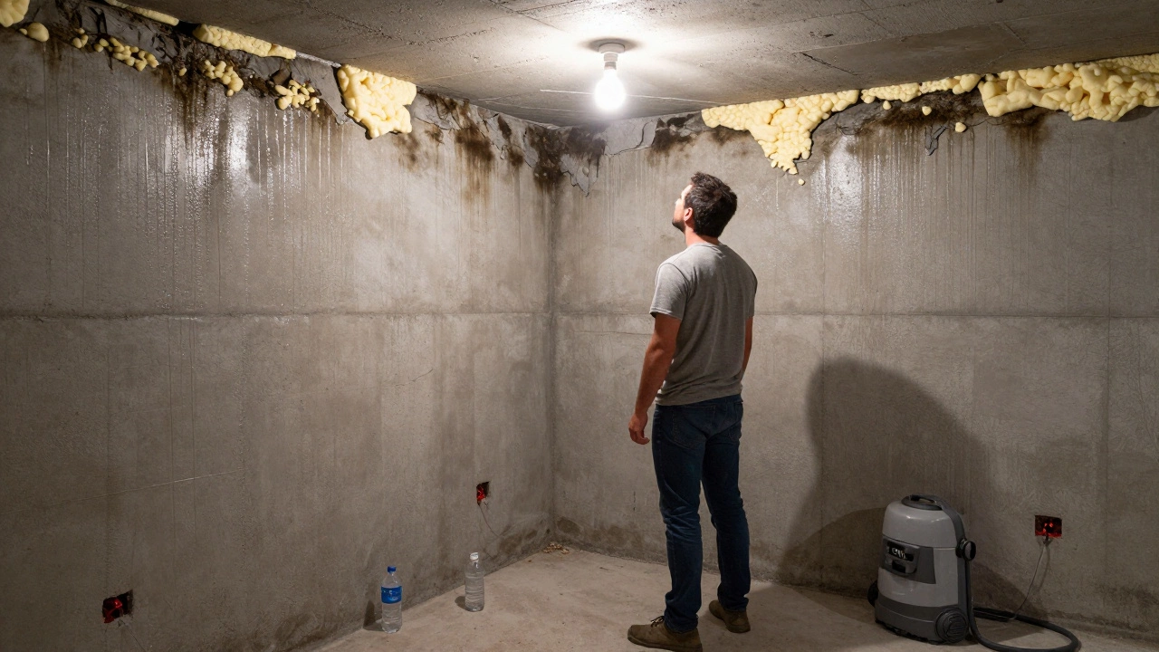 Homeowner facing condensation and mold on basement walls